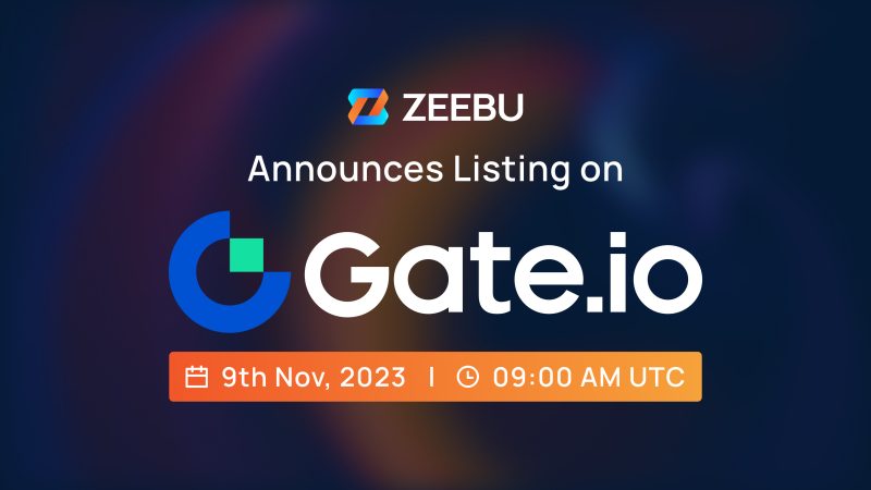 Zeebu’s $ZBU Token Set for listing on Gate.io