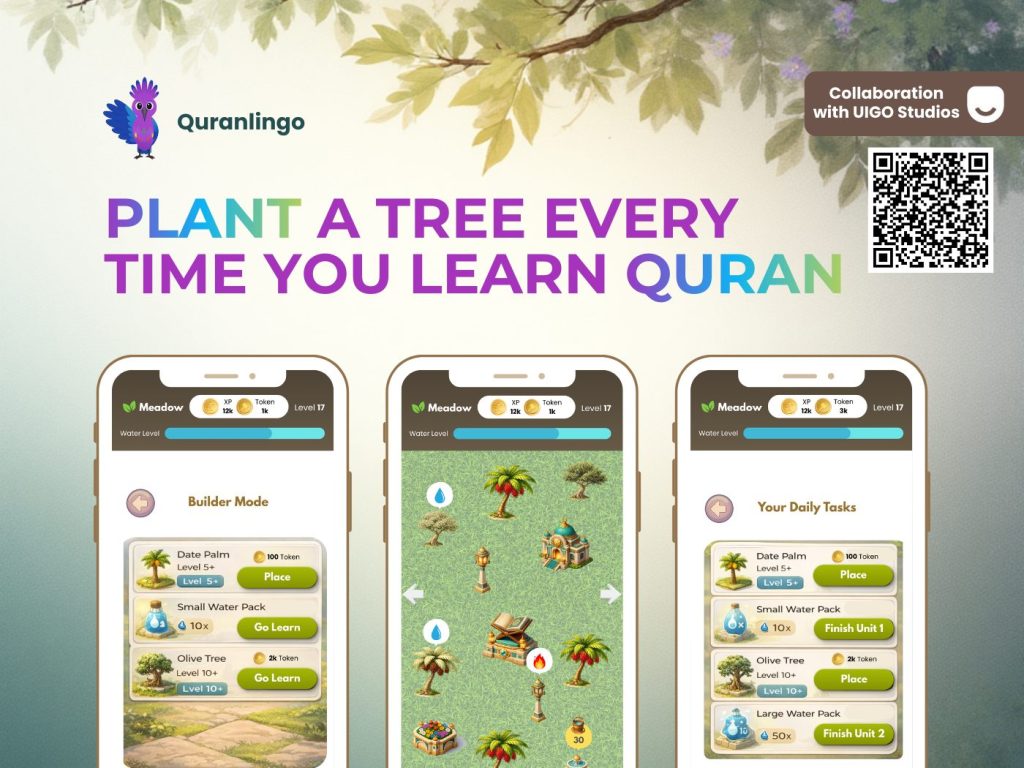Quranlingo Announces in the WebSummit: Quranlingo Gardens: The First Quran Learning Game Built with UIGO Design Studios